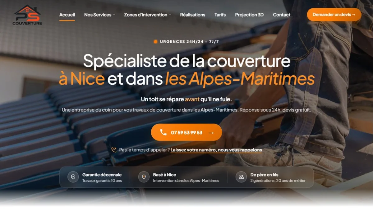Accueil du site témoin PS Couverture